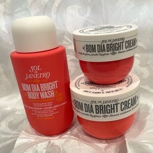 Sol de Janeiro Bom Dia Bright Body Wash & Creams - New no Box .Package deal of 3